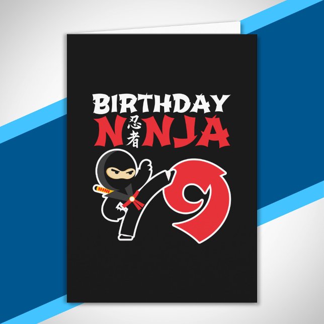 Carte Thème de fête d'anniversaire Ninja pour enfants -  (Créateur téléchargé)