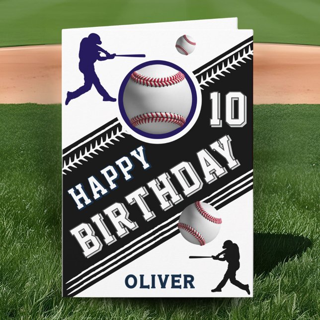 Carte Thème de fête d'anniversaire pour joueur de baseba (Créateur téléchargé)
