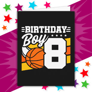 Carte Thème de fête de basketball pour enfant de 8 ans p