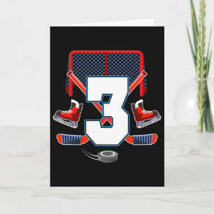 Carte Thème de hockey sur glace pour garçon de 3 ans pou