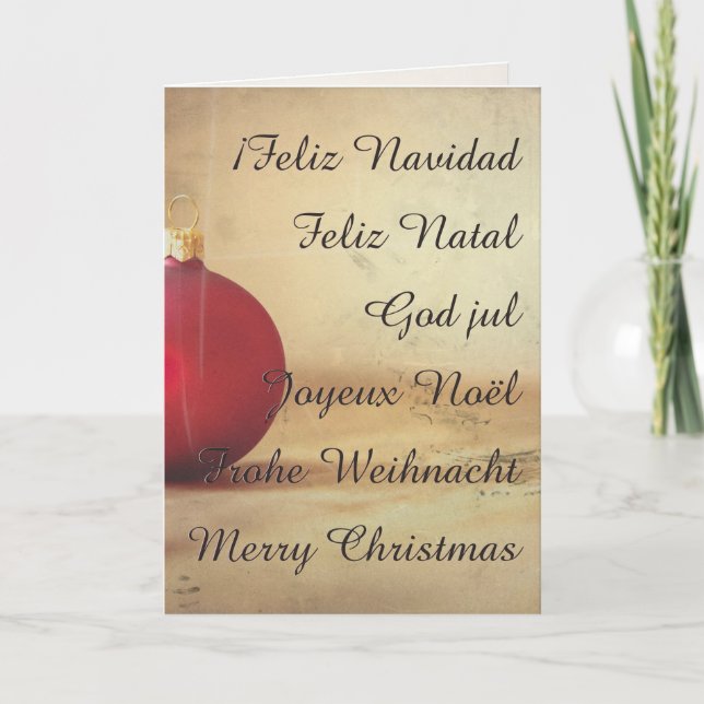 Carte thème de Noël avec boule de Noël (Devant)
