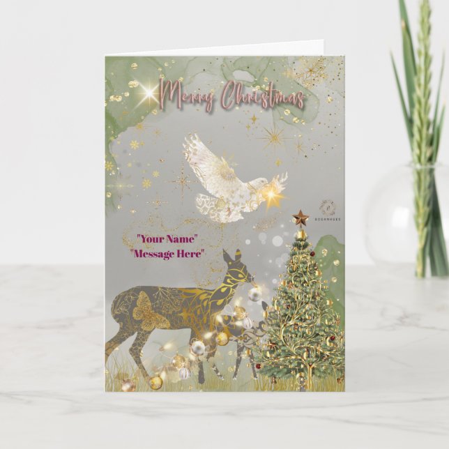 Carte Thème de Noël de luxe imprimé Boganhues (Devant)