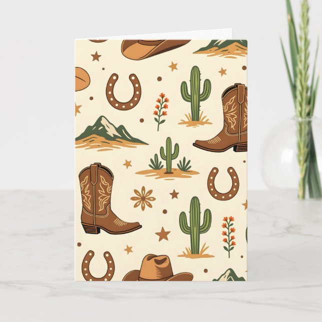 Carte Thème de pays occidental avec cactus (Devant)