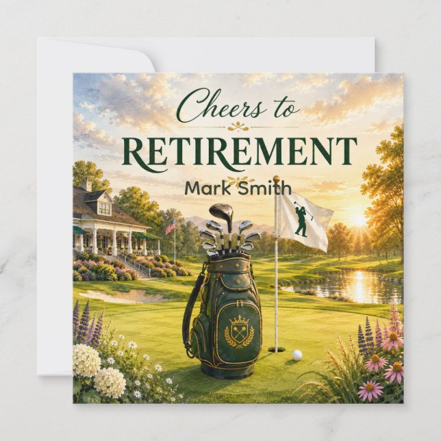 Carte Thème de retraite de golf pour golfeur sur le parc (Devant)