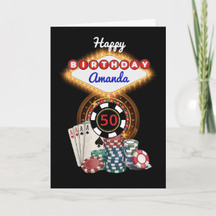 Carte Thème de soirée d'anniversaire au casino noir mode