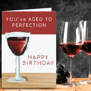 Carte Thème de vin rouge vieilli à la perfection Anniver