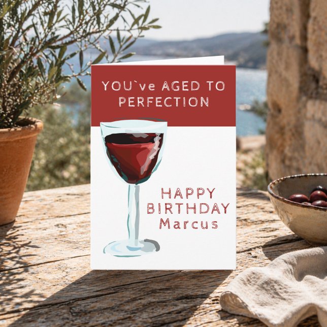 Carte Thème de vin rouge Vieilli à la perfection Nom Ann (Créateur téléchargé)