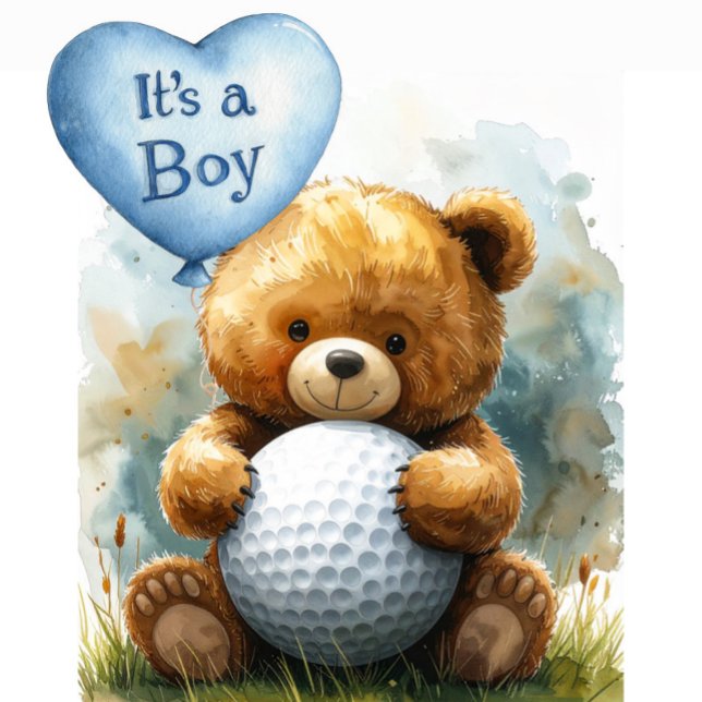 Carte Thème garçon bébé golf sur un terrain de golf (Créateur téléchargé)
