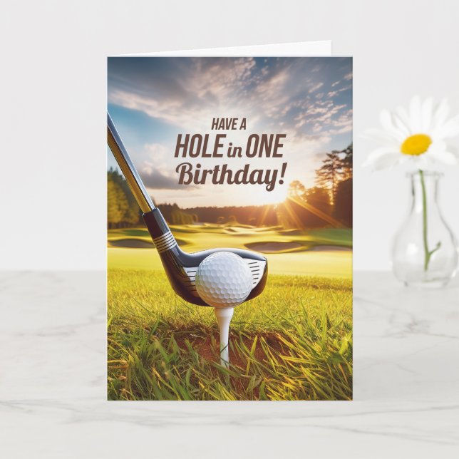 Carte Thème golfeur d'anniversaire Matinée de golf avec  (Petite plante)