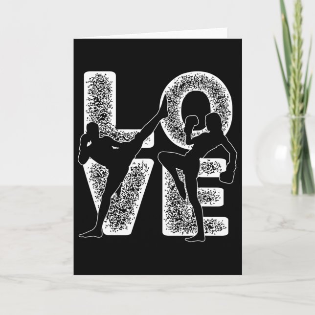 Carte Thème graphique de mot d'amour de Muay Thai concep (Devant)