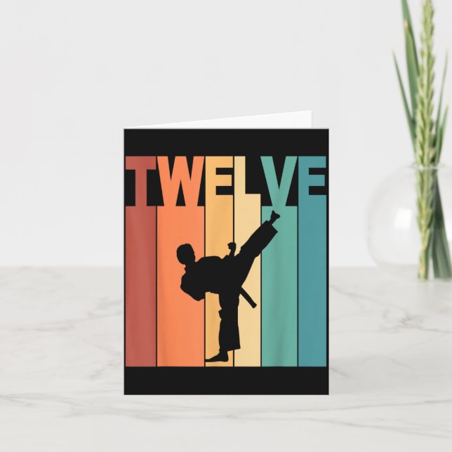 Carte Thème Karaté Taekwondo 12e Anniversaire 12 Ans (Devant)