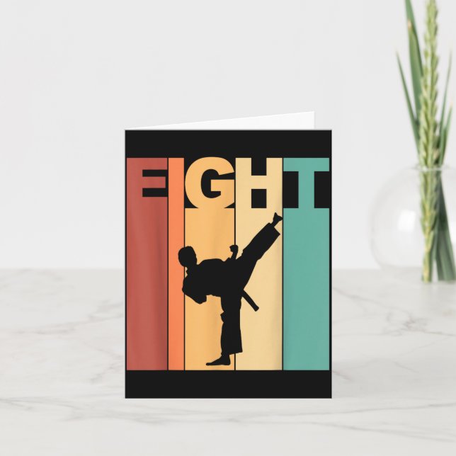 Carte Thème Karaté Taekwondo 8e anniversaire 8 ans (Devant)