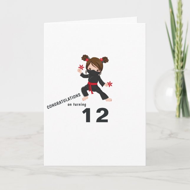 Carte Thème Ninja Anniversaire Salutation (Devant)