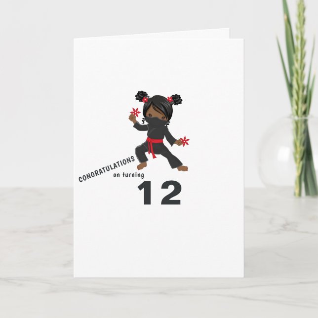 Carte Thème Ninja Voeux d'anniversaire (Devant)