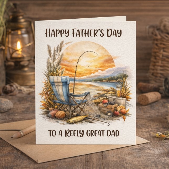 Carte Thème pêche Super Papa Fête des Pères (Créateur téléchargé)