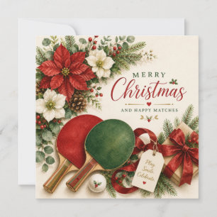Carte Thème ping pong de Noël
