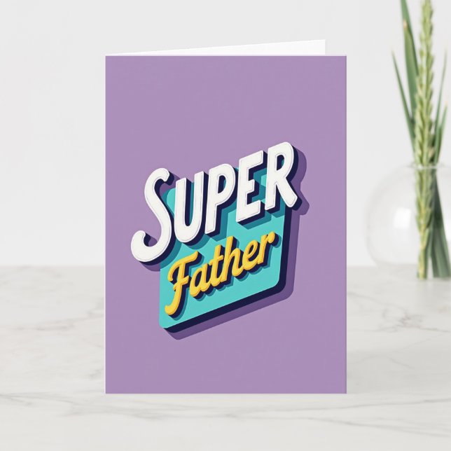 Carte Thème Super Papa Héroïque (Devant)