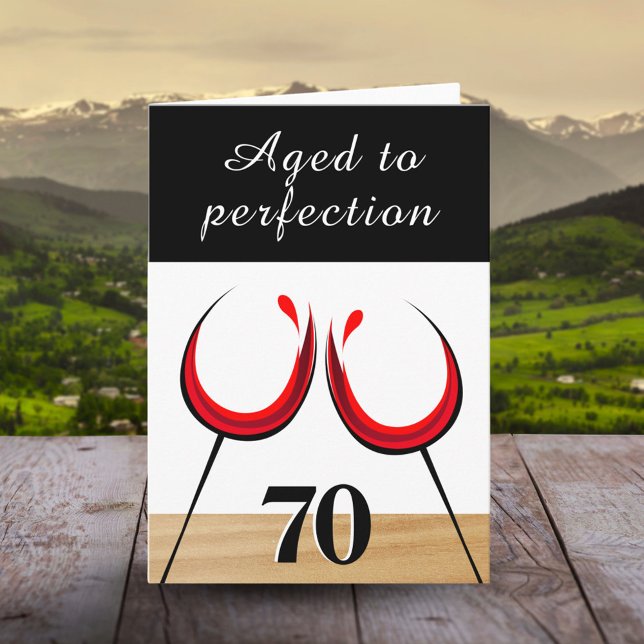 Carte Thème vin rouge Vieilli à la perfection Anniversai (Créateur téléchargé)
