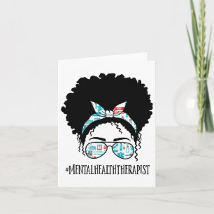 Carte Thérapeute de la santé Black Afro Messy Bun Femmes