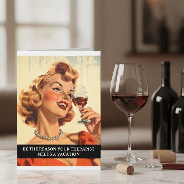 Carte Thérapeute drôle de dicton rétro des années 50 (Créateur téléchargé)