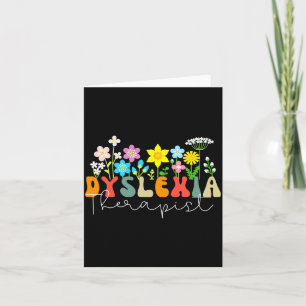 Carte Thérapeute dyslexie fleurs sensibilisation à la dy