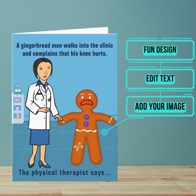 Carte Thérapeute physique féminine Amusante conception d (Looking for the perfect card for that talented physical therapist friend of yours?)