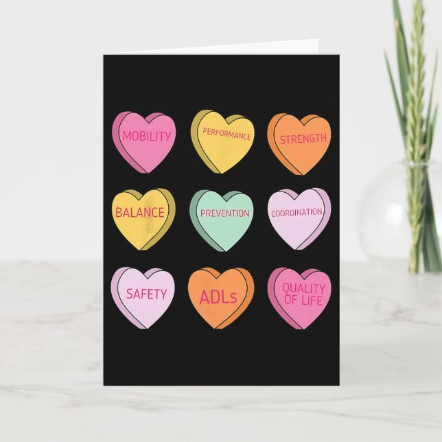 Carte Thérapie Physique Cœurs Bonbons Saint-Valentin Pt  (Devant)