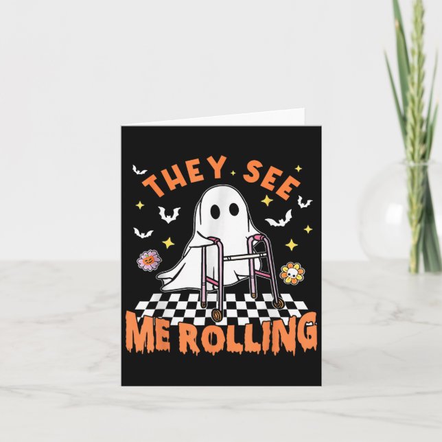 Carte Thérapie Physique Halloween Ils Me Voient Rolling  (Devant)