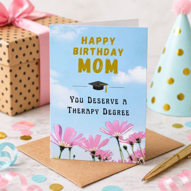 Carte Therapy Degree Funny Mom Birthday (Créateur téléchargé)