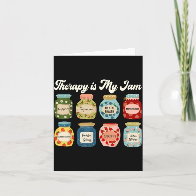 Carte Therapy Is My Jam Therast Counselor Mental Health  (Devant)