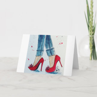 Carte These Heels were Made for Cat Walkin' Notecard Blk