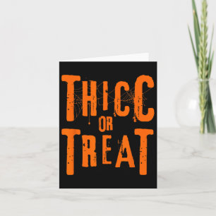 Carte Thicc Ou Traiter Drôle Halloween Entraînement Fitn