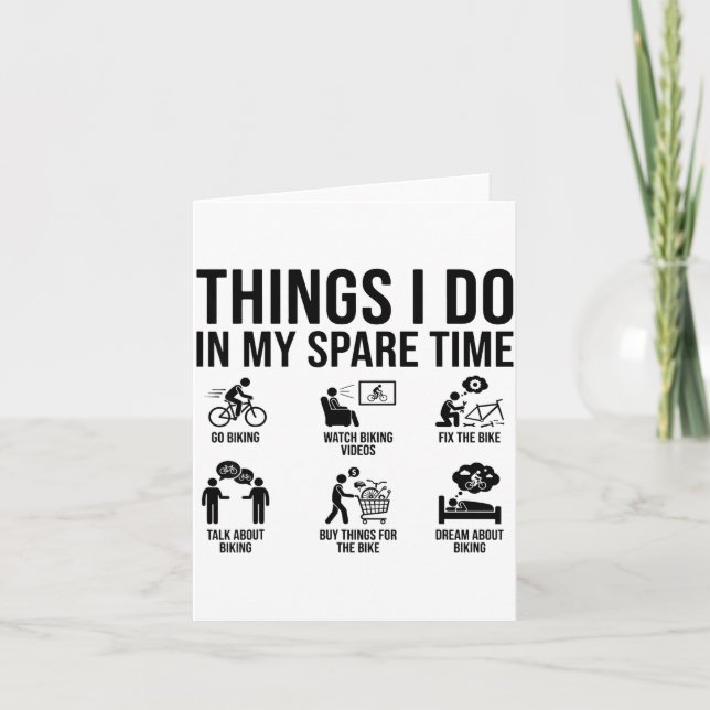 Carte Things I Do In My Spare Time Bicycle Cycling Lover (Devant)