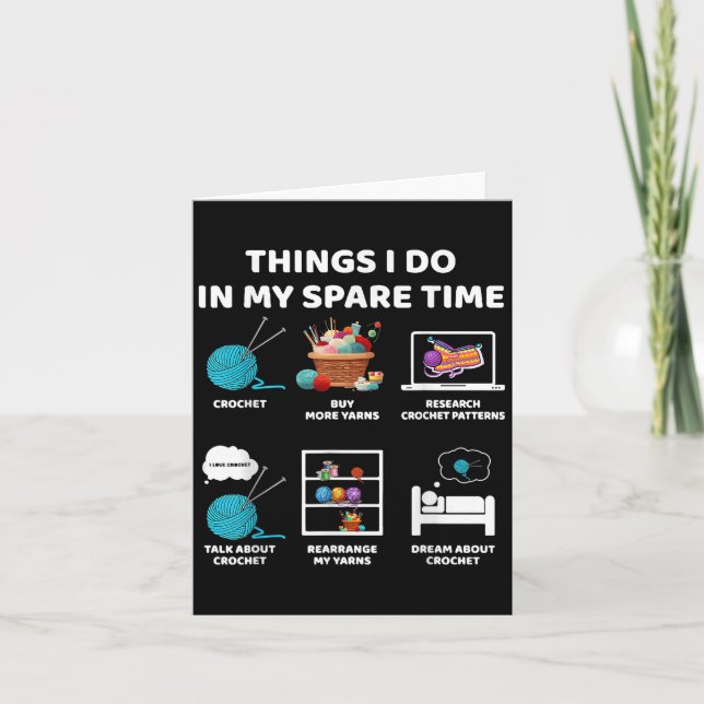 Carte Things I Do In My Spare Time Crochet Knitting Funn (Devant)