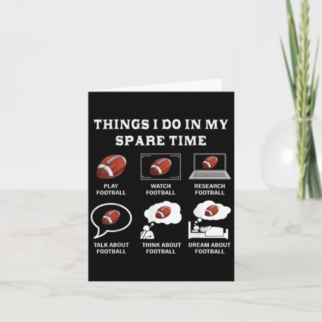Carte Things I Do In My Spare Time Football Lover Funny  (Devant)