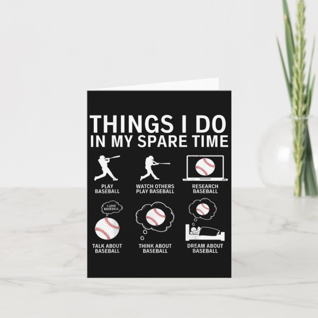 Carte Things I Do In My Spare Time Funny Baseball Player (Devant)