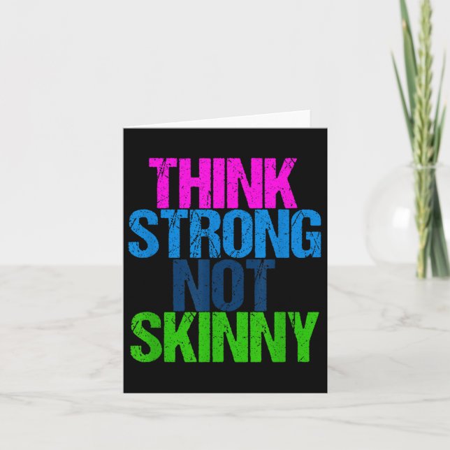 Carte Think Strong Not Skinny Motivational Fitness  (Devant)