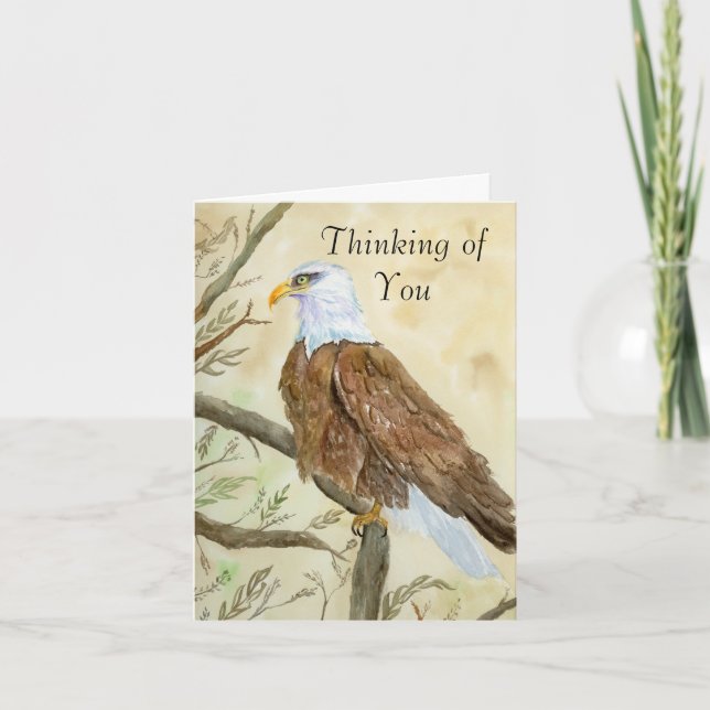 Carte Thinking of You Bald Eagle Watercolor  (Devant)
