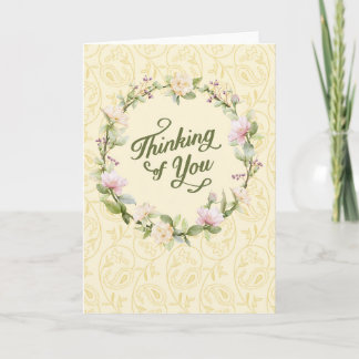 Carte Thinking of You - floral wreath