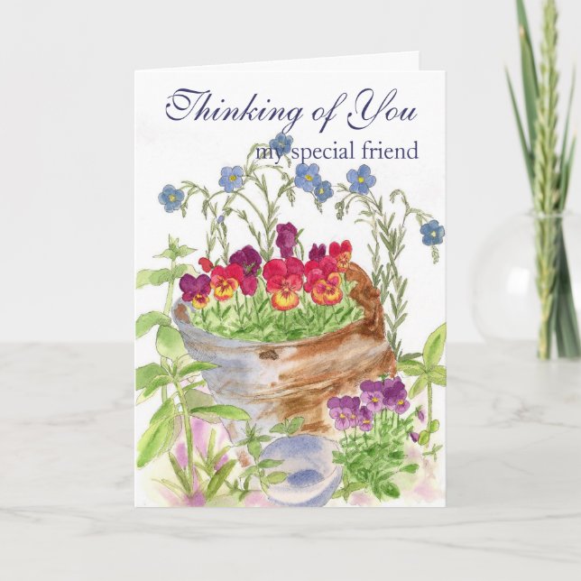 Carte Thinking of You Friend Flower Bouquet Card (Devant)