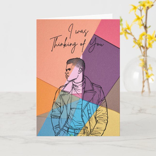 Carte Thinking of You – Modern Artistic Greeting Card (Fleur jaune)