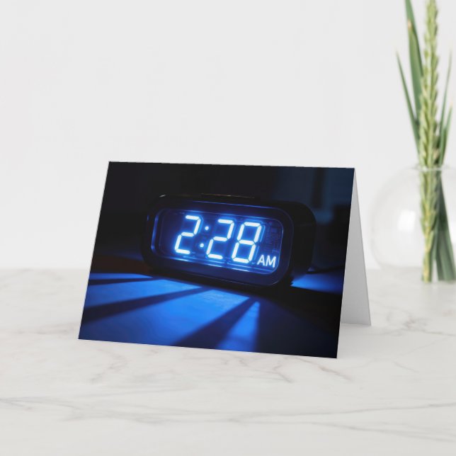 Carte Thinking of You Neon Blue Nightstand Clock (Devant)
