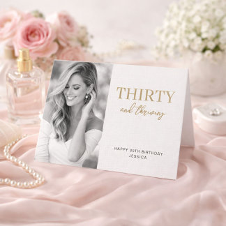 Carte Thirty and Thriving Elegant 30th Birthday Photo