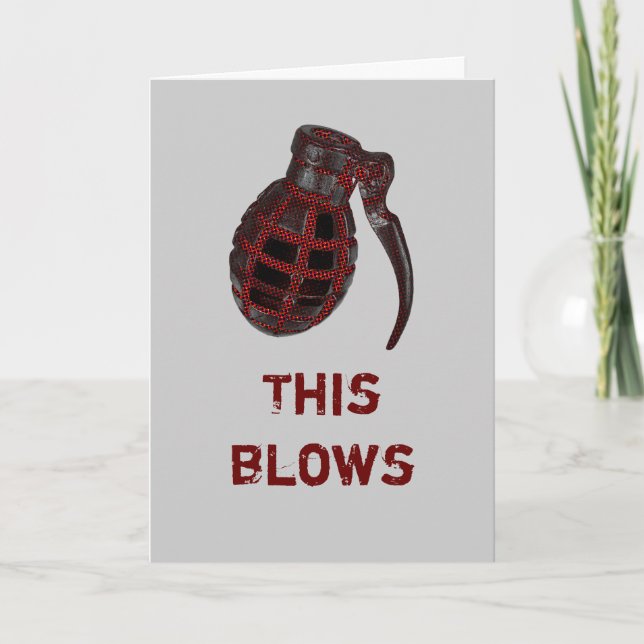 Carte This Blows belated birthday (Devant)