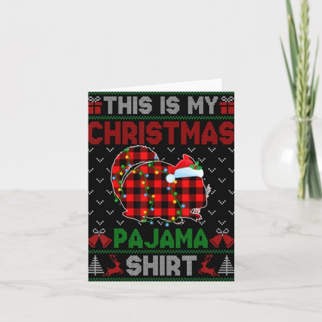 Carte This Is My Christmas Chinchilla Pajama Xmas Light  (Devant)