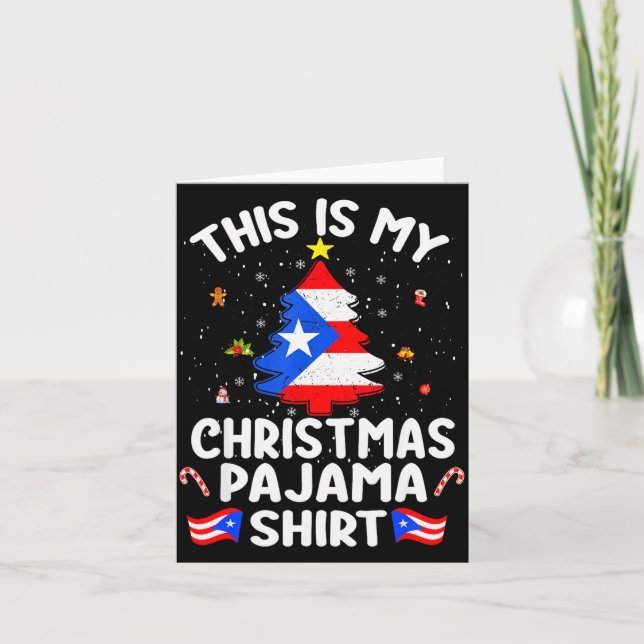 Carte This Is My Christmas Pajama Shirt Puerto Rico Flag (Devant)