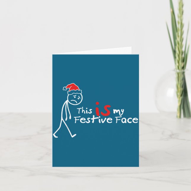 Carte This Is My Festive Face Funny Christmas Introvert  (Devant)