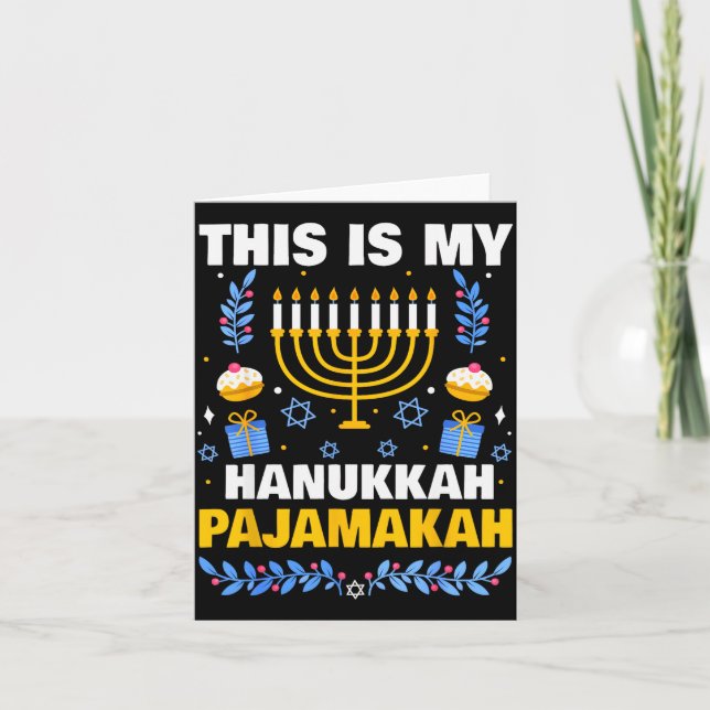 Carte This Is My Hanukkah Pajamakah For Jewish Christmas (Devant)