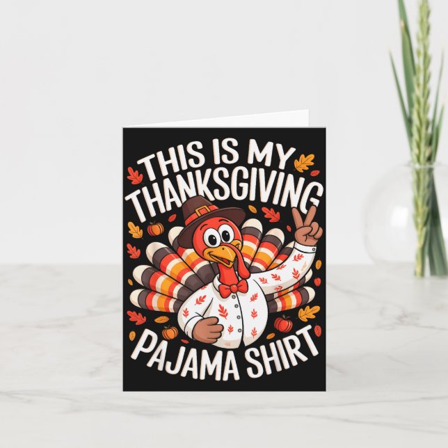 Carte This Is My Thanksgiving Pajama Shirt Pjs Adult Kid (Devant)