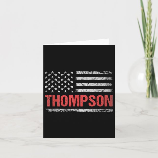 Carte Thompson Nom Drapeau Américain - Thompson Nom de F (Devant)